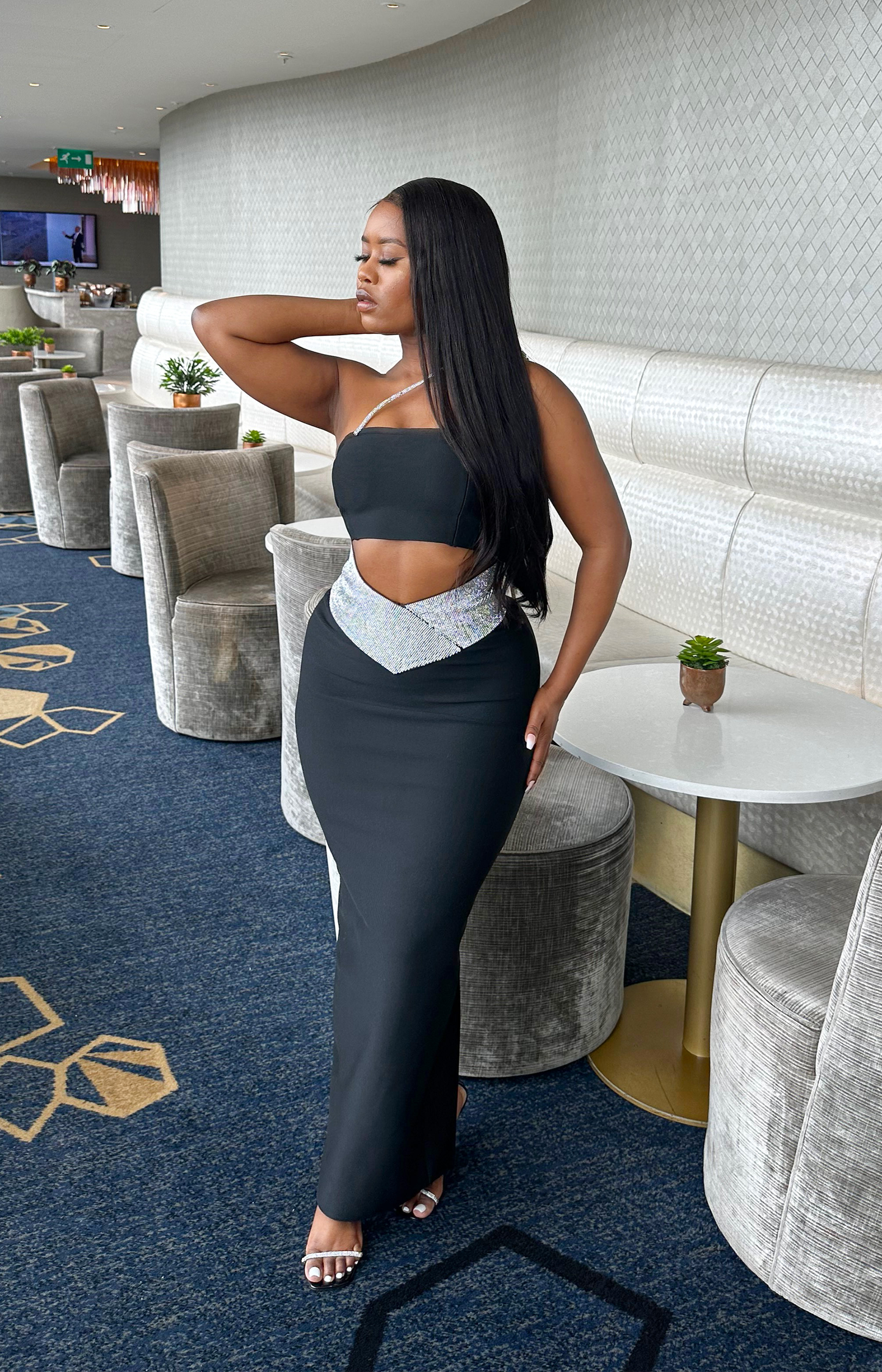 high waist maxi skirt with a crop top